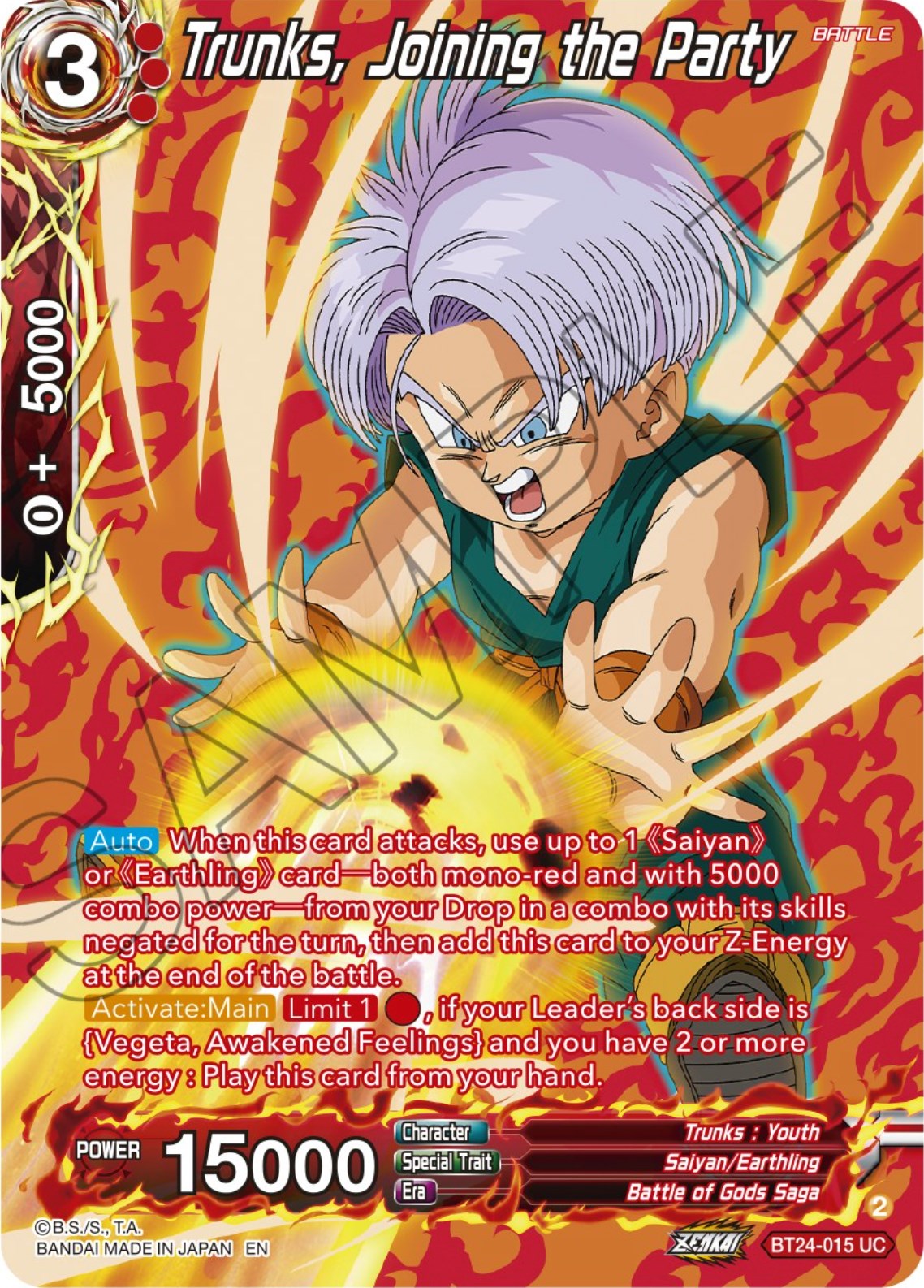 Trunks, Joining the Party (Collector Booster) (BT24-015) [Beyond Generations] | Shuffle n Cut Hobbies & Games