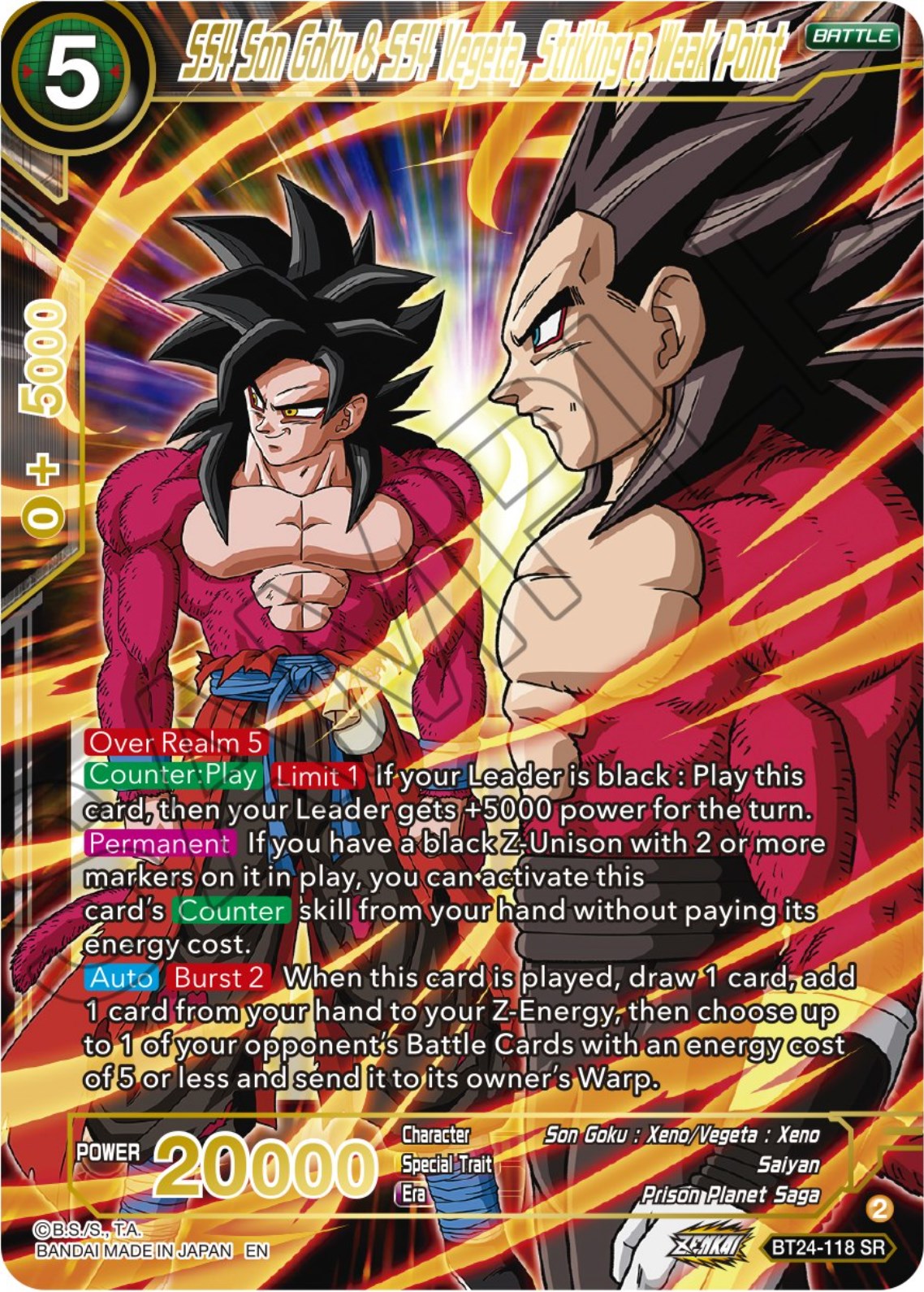 SS4 Son Goku & SS4 Vegeta, Striking a Weak Point (BT24-118) [Beyond Generations] | Shuffle n Cut Hobbies & Games