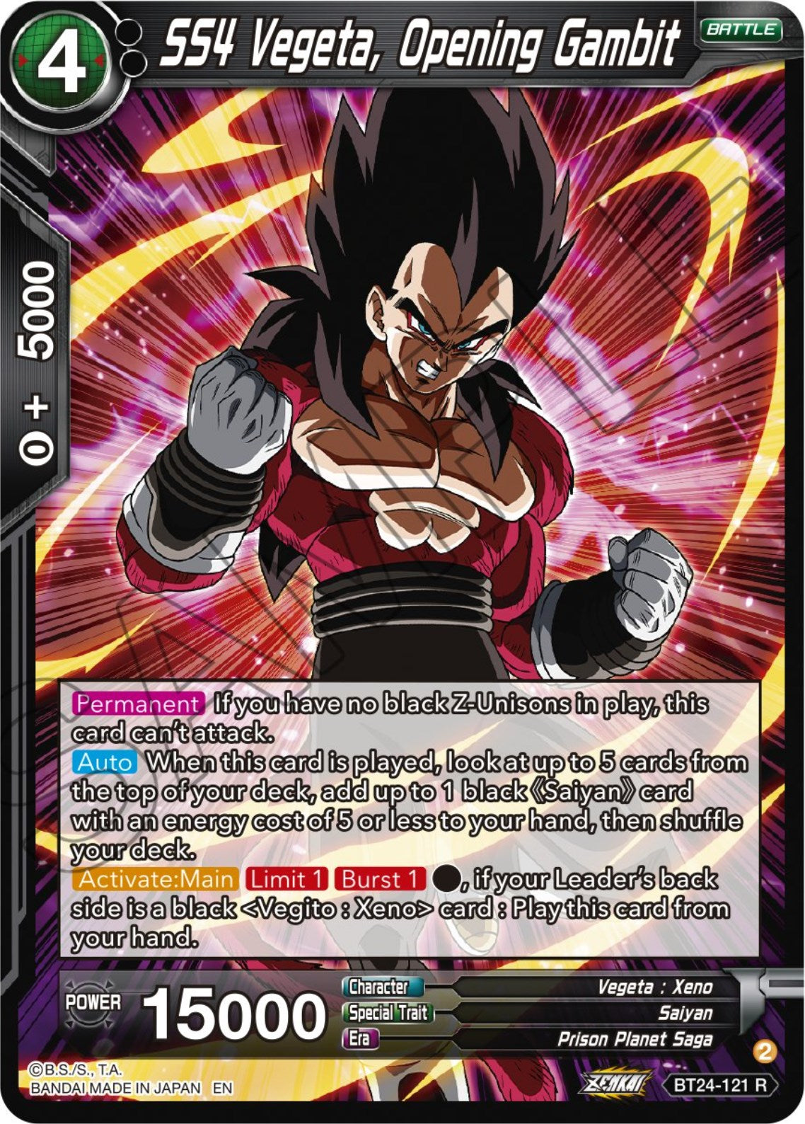 SS4 Vegeta, Opening Gambit (BT24-121) [Beyond Generations] | Shuffle n Cut Hobbies & Games