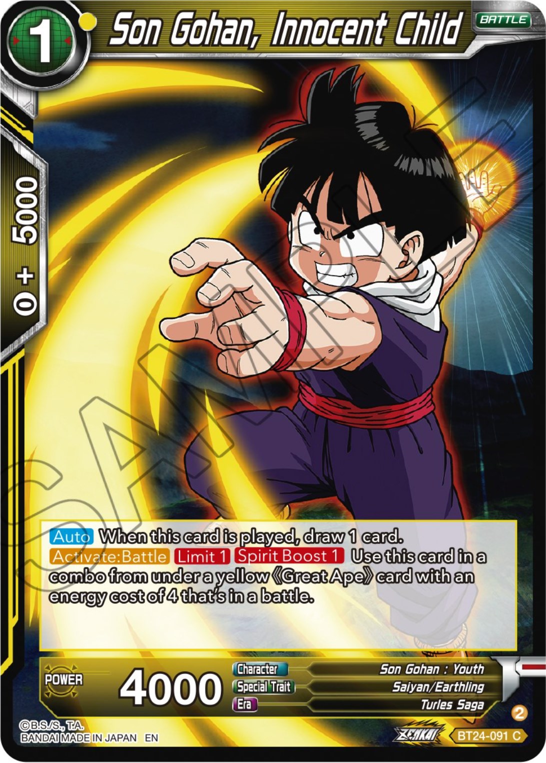 Son Gohan, Innocent Child (BT24-091) [Beyond Generations] | Shuffle n Cut Hobbies & Games