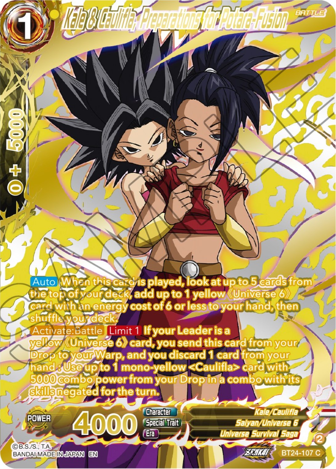 Kale & Caulifla, Preparations for Potara-Fusion (Collector Booster) (BT24-107) [Beyond Generations] | Shuffle n Cut Hobbies & Games