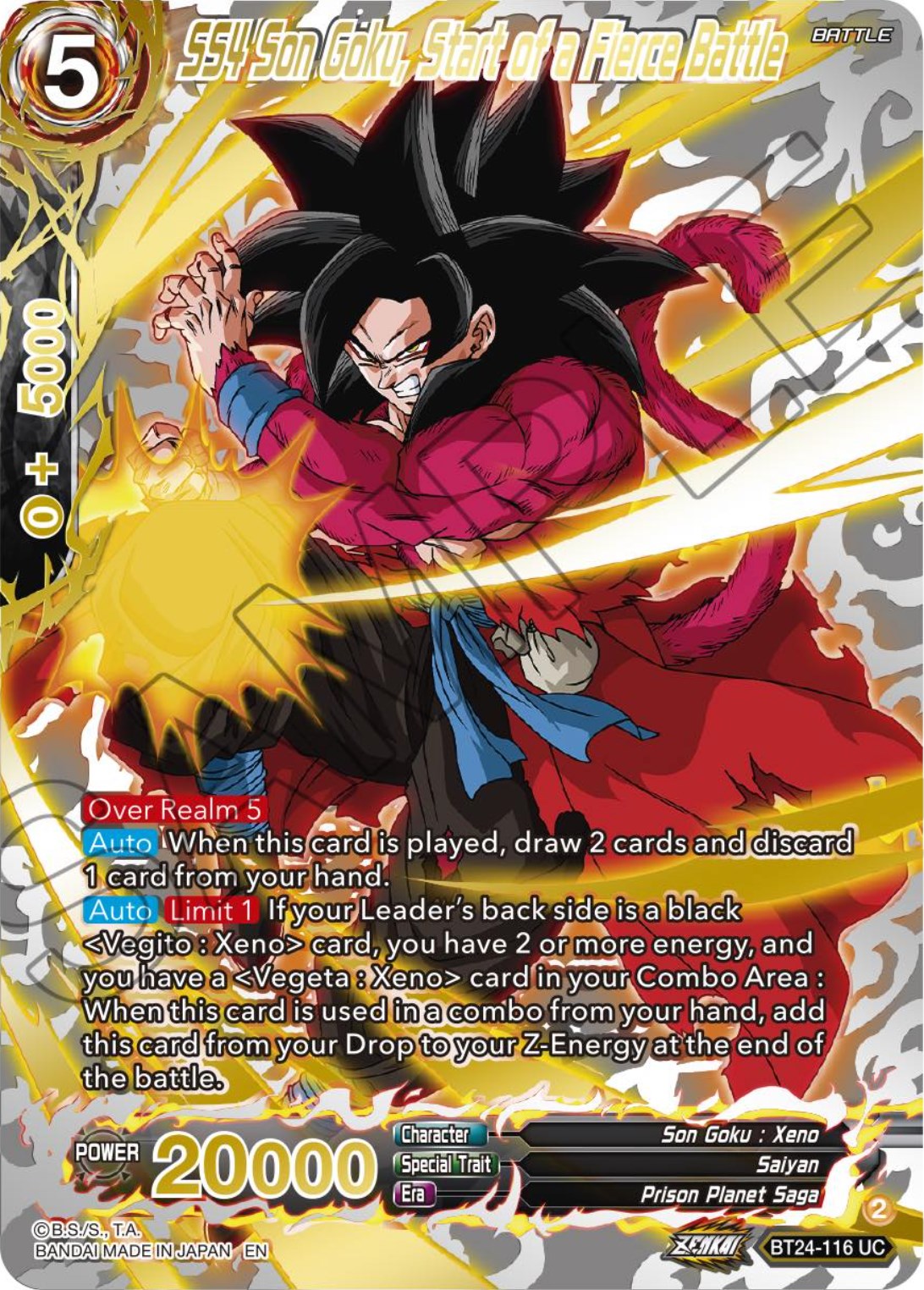 SS4 Son Goku, Start of a Fierce Battle (Collector Booster) (BT24-116) [Beyond Generations] | Shuffle n Cut Hobbies & Games