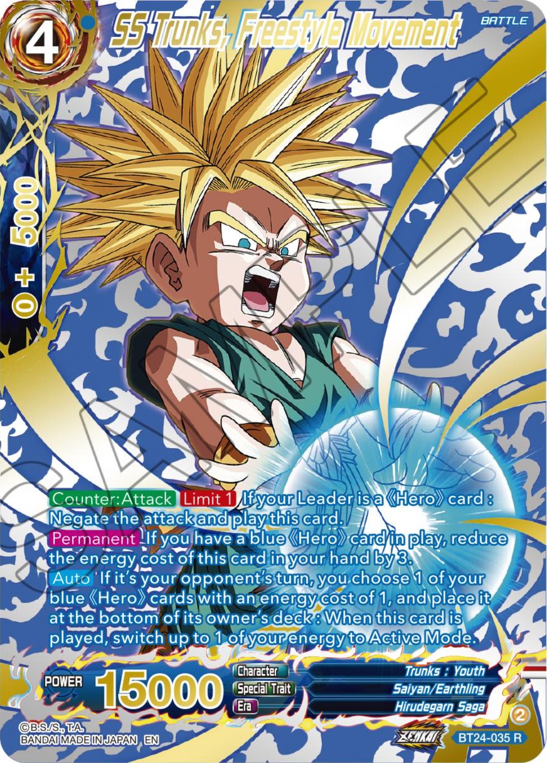 SS Trunks, Freestyle Movement (Collector Booster) (BT24-035) [Beyond Generations] | Shuffle n Cut Hobbies & Games