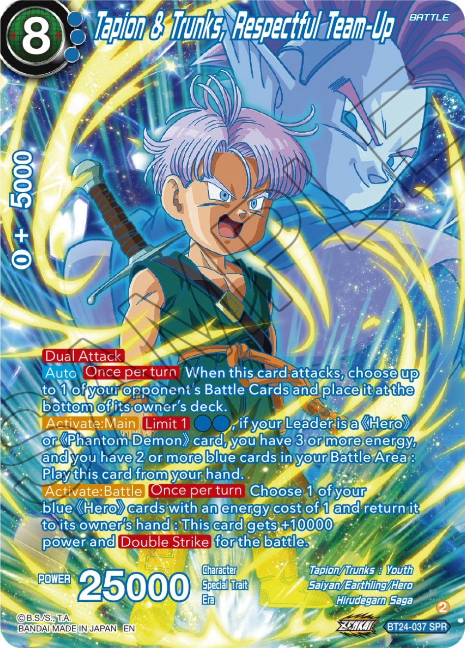 Tapin & Trunks, Respectful Team-Up (SPR) (BT24-037) [Beyond Generations] | Shuffle n Cut Hobbies & Games