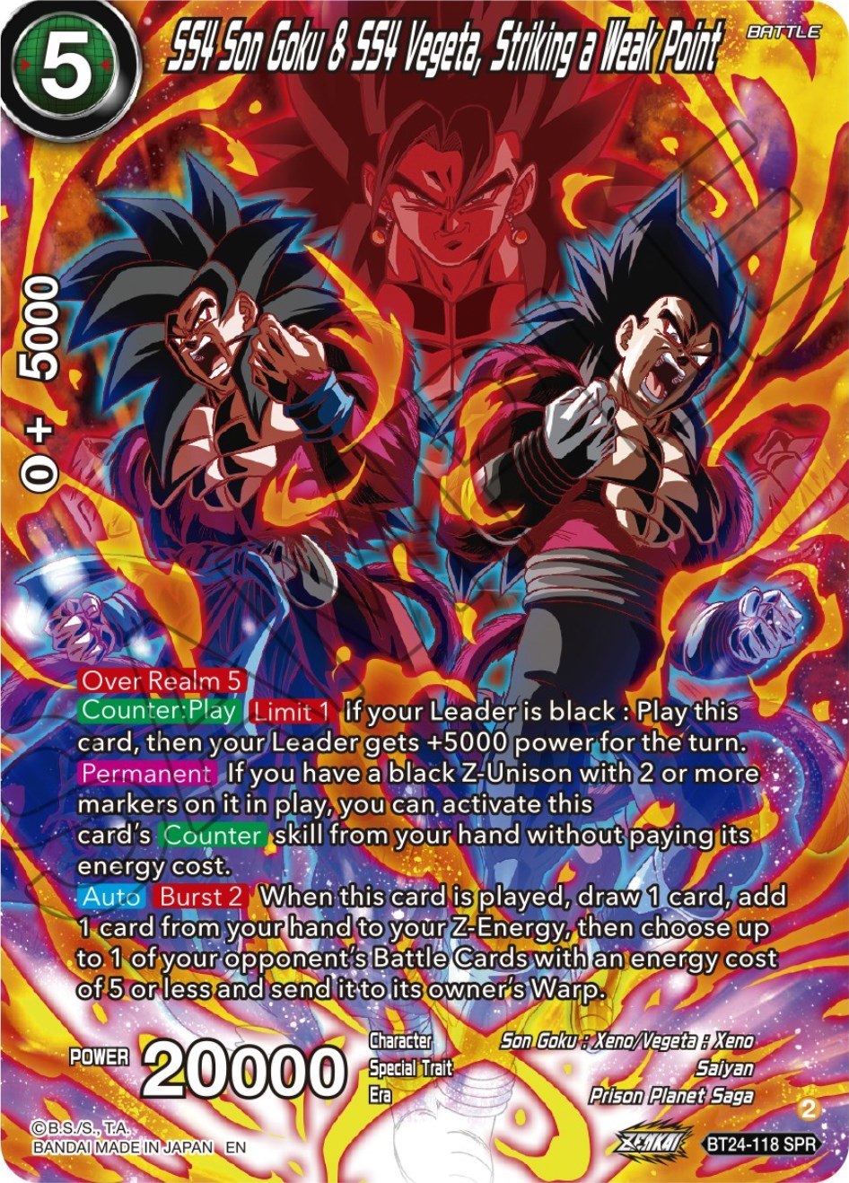 SS4 Son Goku & SS4 Vegeta, Striking a Weak Point (SPR) (BT24-118) [Beyond Generations] | Shuffle n Cut Hobbies & Games