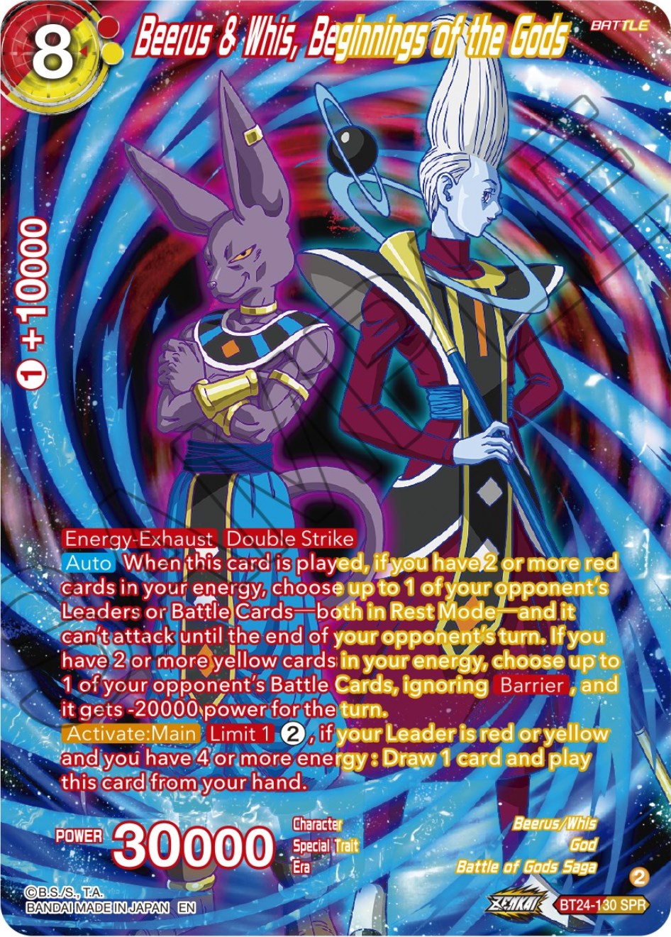 Beerus & Whis, Beginnings of the Gods (SPR) (BT24-130) [Beyond Generations] | Shuffle n Cut Hobbies & Games