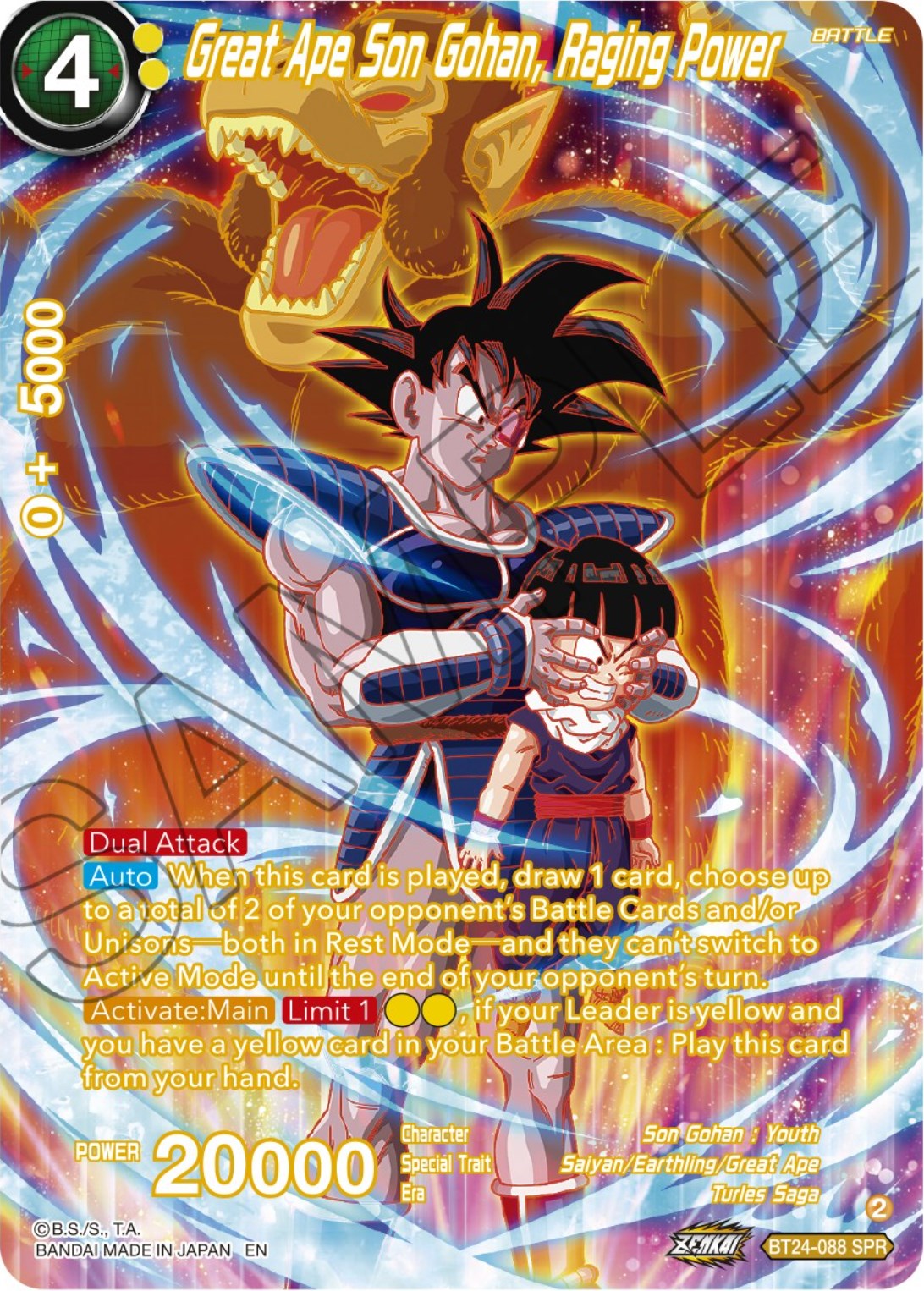 Great Ape Son Gohan, Raging Power (SPR) (BT24-088) [Beyond Generations] | Shuffle n Cut Hobbies & Games