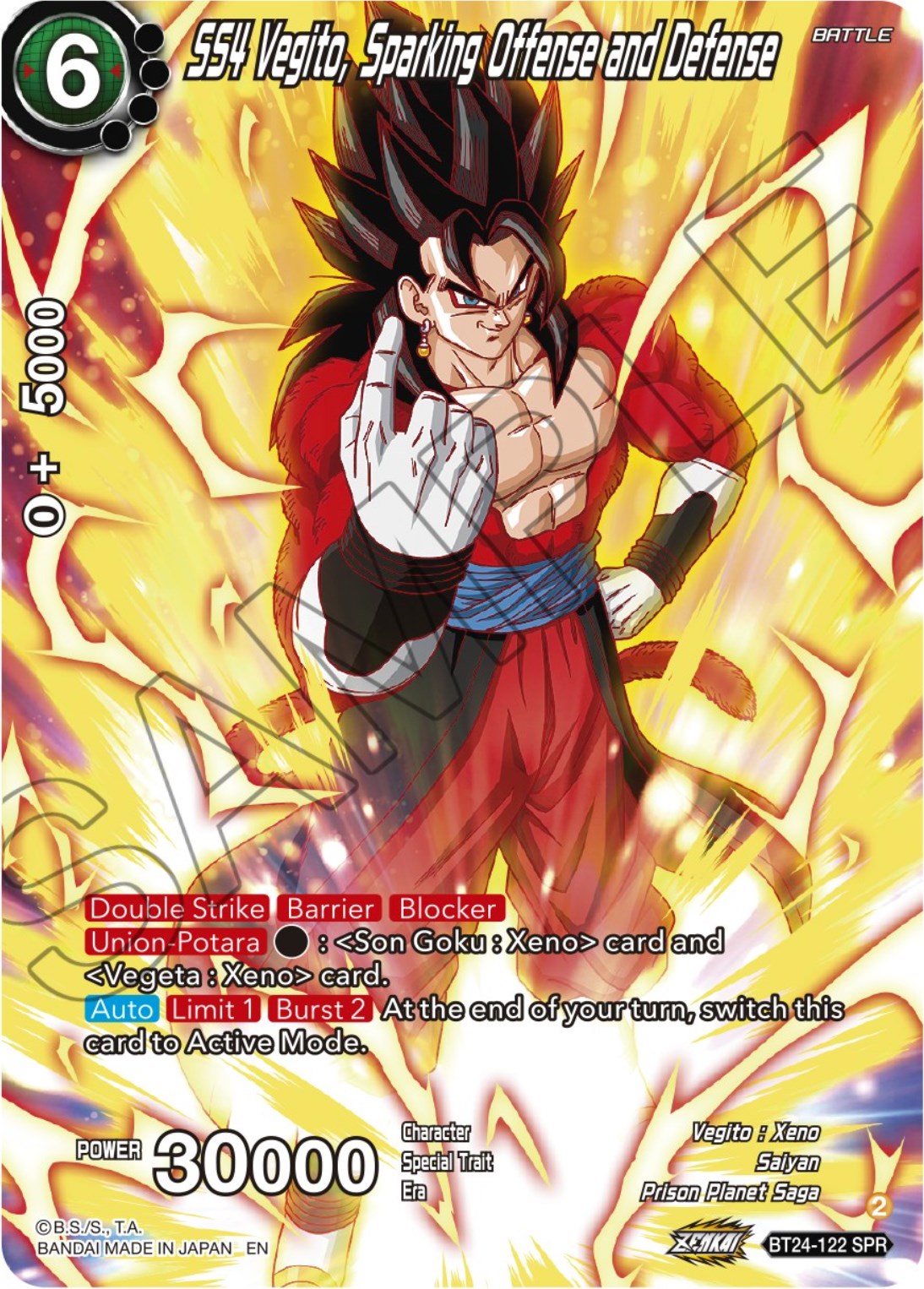 SS4 Vegito, Sparking Offense and Defense (SPR) (BT24-122) [Beyond Generations] | Shuffle n Cut Hobbies & Games