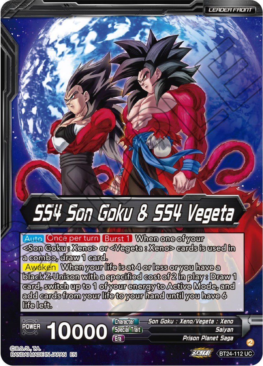 SS4 Son Goku & SS4 Vegeta // SS4 Vegito, Sparking Potara Warrior (SLR) (BT24-112) [Beyond Generations] | Shuffle n Cut Hobbies & Games