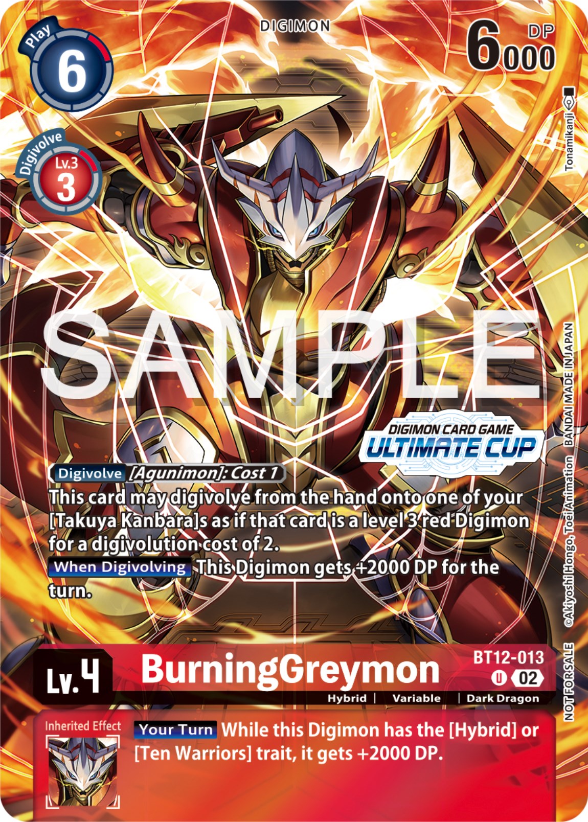 BurningGreymon [BT12-013] (Ultimate Cup 2024) [Across Time Promos] | Shuffle n Cut Hobbies & Games