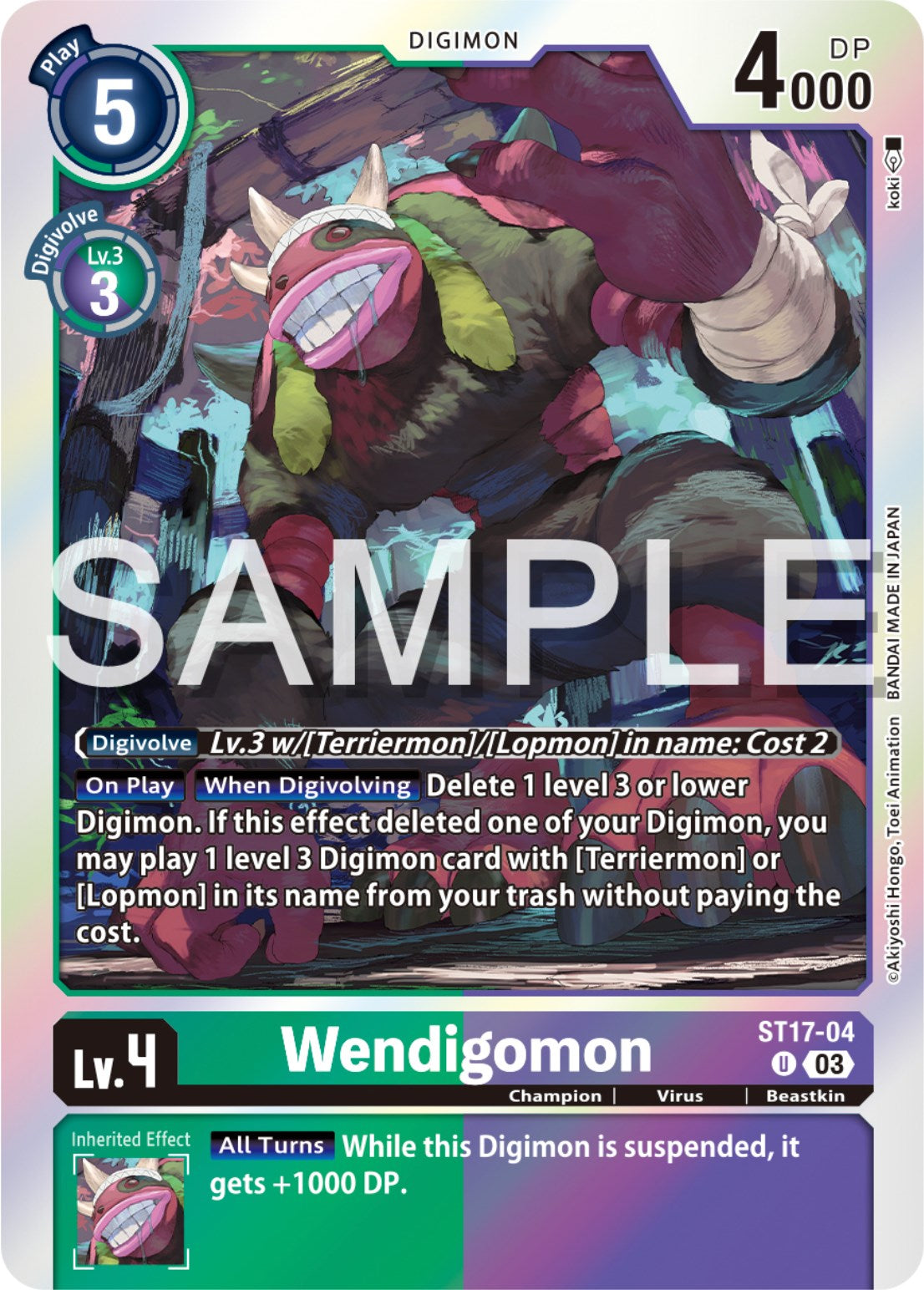 Wendigomon [ST17-04] [Starter Deck: Double Typhoon Advanced Deck Set] | Shuffle n Cut Hobbies & Games