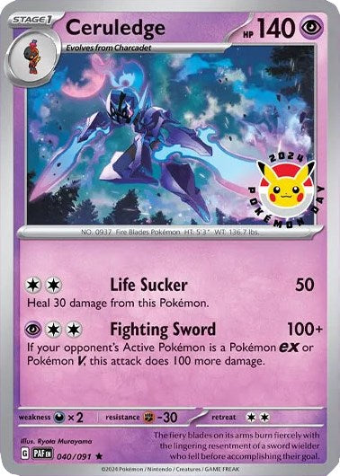 Ceruledge (040/091) (Pokemon Day 2024)(Cosmos Holo) [Scarlet & Violet: Black Star Promos] | Shuffle n Cut Hobbies & Games