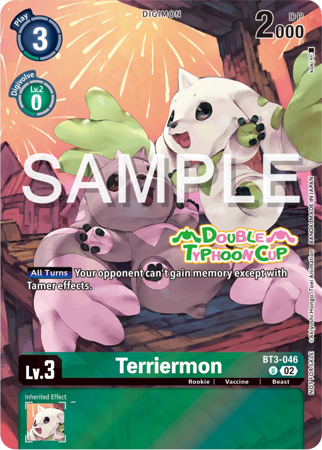 Terriermon [BT3-046] (Double Typhoon Cup) [Release Special Booster Promos] | Shuffle n Cut Hobbies & Games