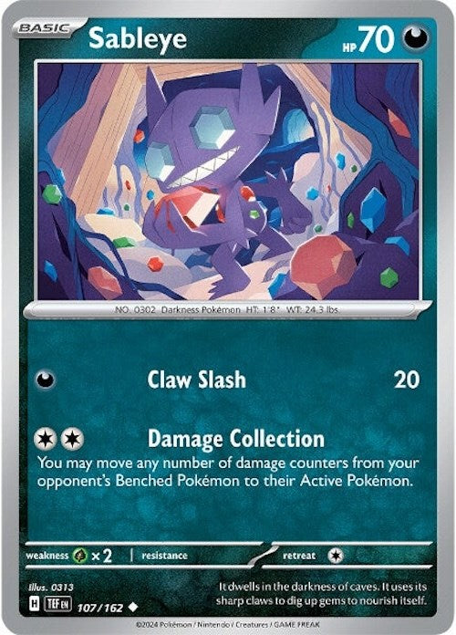 Sableye (107/162) [Scarlet & Violet: Temporal Forces] | Shuffle n Cut Hobbies & Games