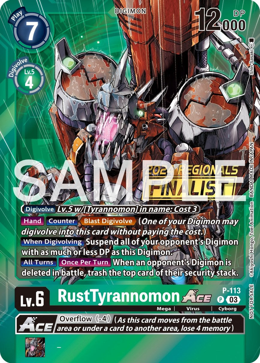 RustTyrannomon Ace [P-113] (2024 Regionals Finalist) [Promotional Cards] | Shuffle n Cut Hobbies & Games