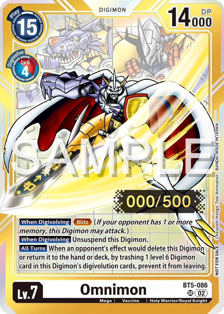 Omnimon [BT5-086] (Serial Numbered) [Battle of Omni Promos] | Shuffle n Cut Hobbies & Games