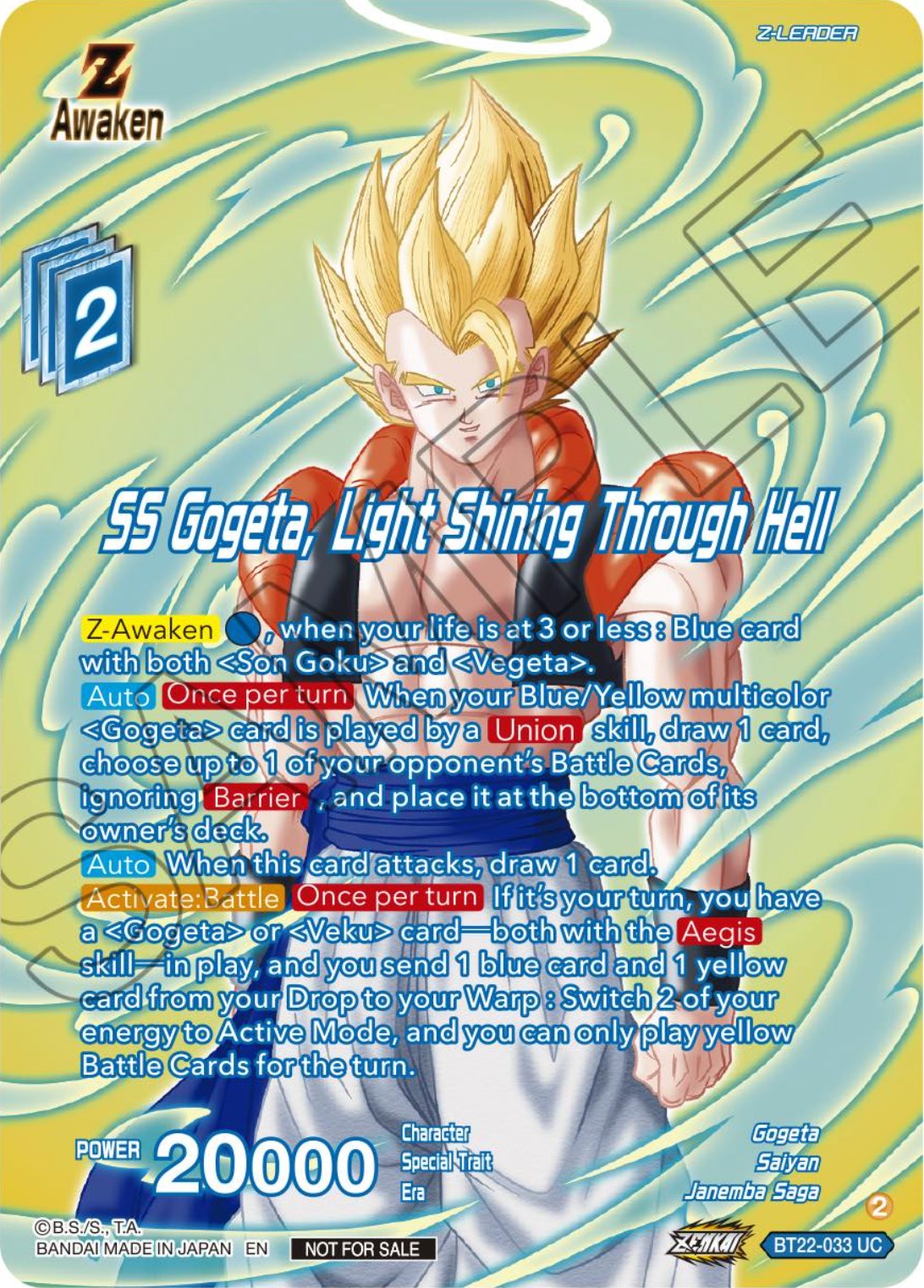 SS Gogeta, Light Shining Through Hell (Premium Alt-Art Card Set 2024 Vol.1) (BT22-033) [Promotion Cards] | Shuffle n Cut Hobbies & Games