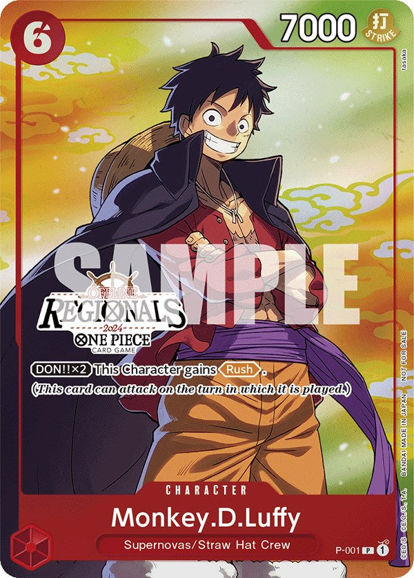 Monkey.D.Luffy (Offline Regional 2024 Vol. 2) [Participant] [One Piece Promotion Cards] | Shuffle n Cut Hobbies & Games