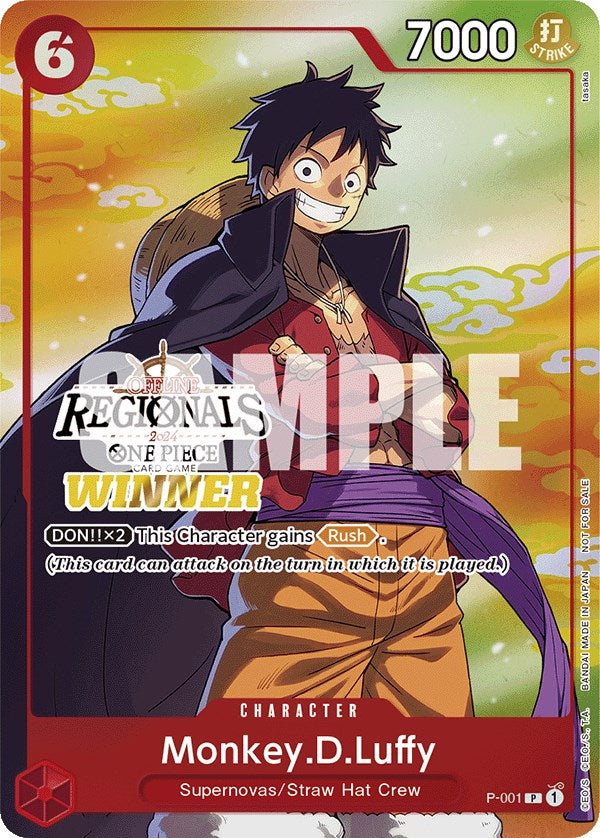 Monkey.D.Luffy (Offline Regional 2024 Vol. 2) [Winner] [One Piece Promotion Cards] | Shuffle n Cut Hobbies & Games