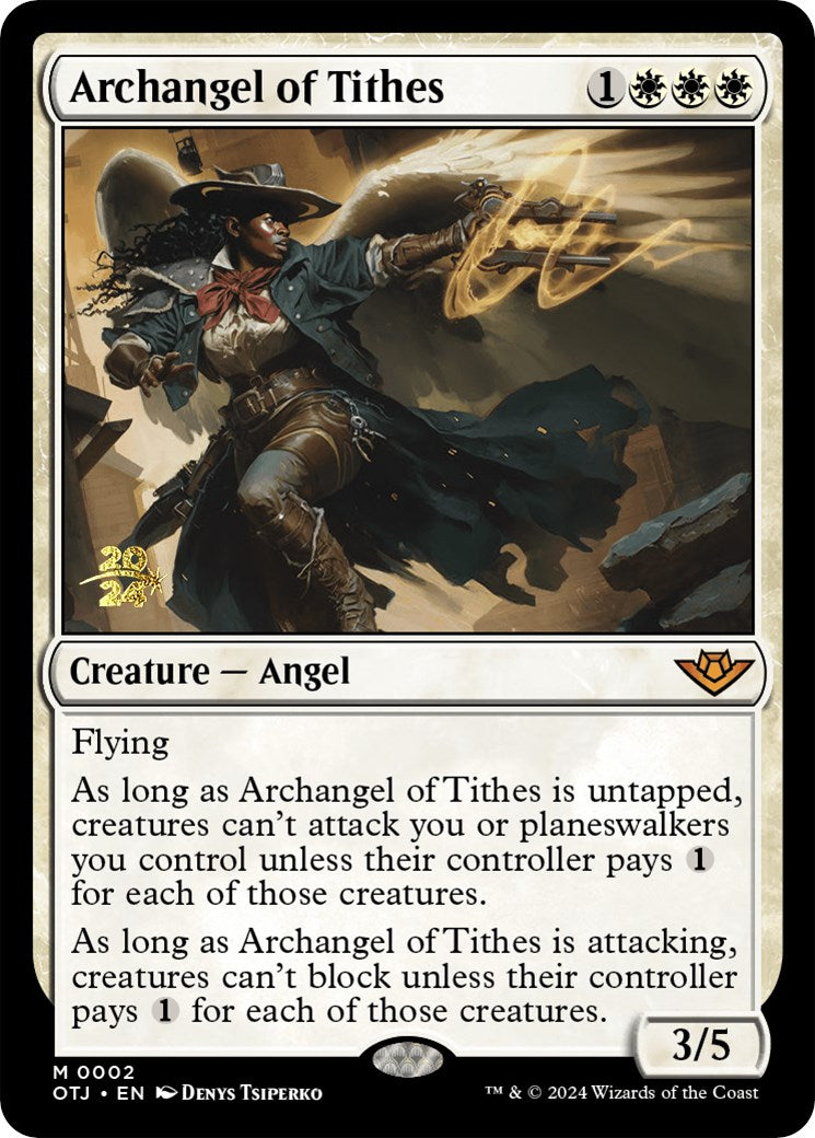 Archangel of Tithes [Outlaws of Thunder Junction Prerelease Promos] | Shuffle n Cut Hobbies & Games