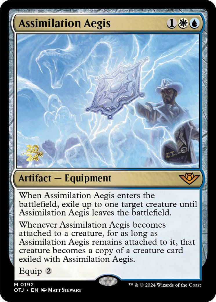 Assimilation Aegis [Outlaws of Thunder Junction Prerelease Promos] | Shuffle n Cut Hobbies & Games