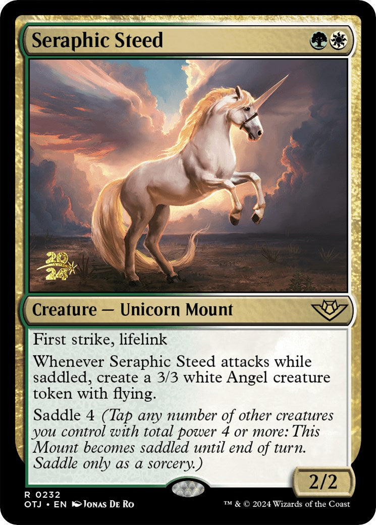 Seraphic Steed [Outlaws of Thunder Junction Prerelease Promos] | Shuffle n Cut Hobbies & Games