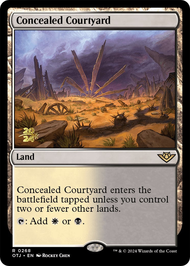 Concealed Courtyard (OTJ) [Outlaws of Thunder Junction Prerelease Promos] | Shuffle n Cut Hobbies & Games