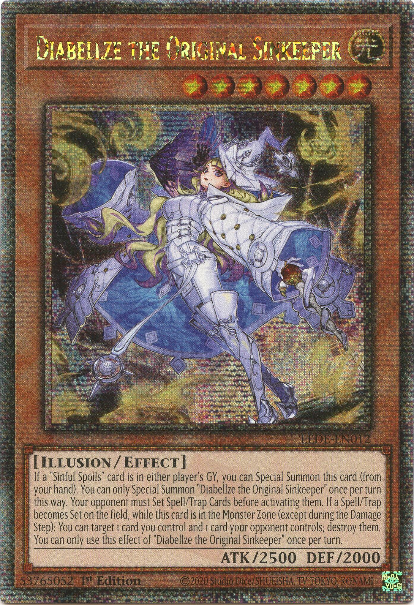 Diabellze the Original Sinkeeper [LEDE-EN012] Quarter Century Secret Rare | Shuffle n Cut Hobbies & Games