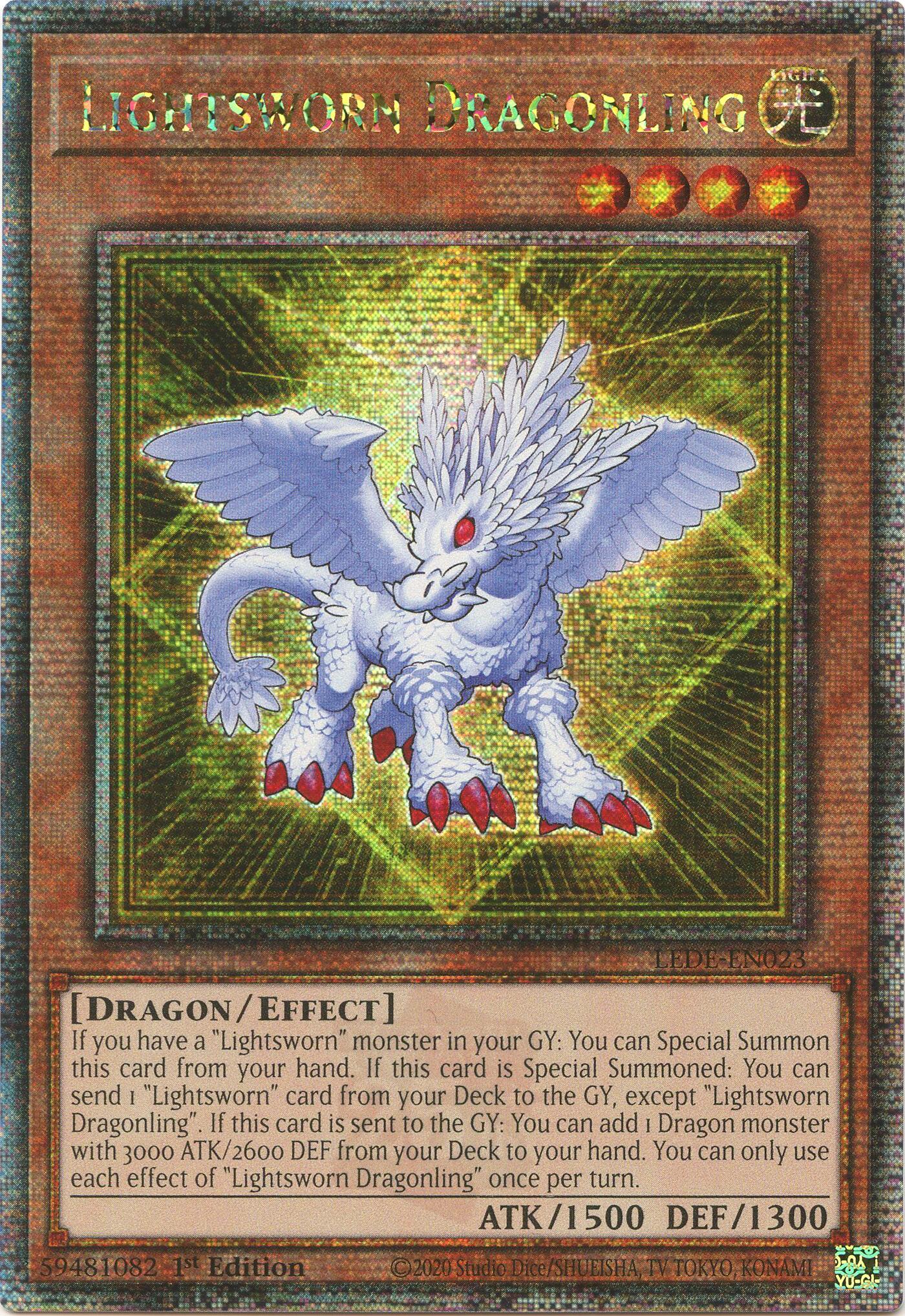 Lightsworn Dragonling (Quarter Century Secret Rare) [LEDE-EN023] Quarter Century Secret Rare | Shuffle n Cut Hobbies & Games