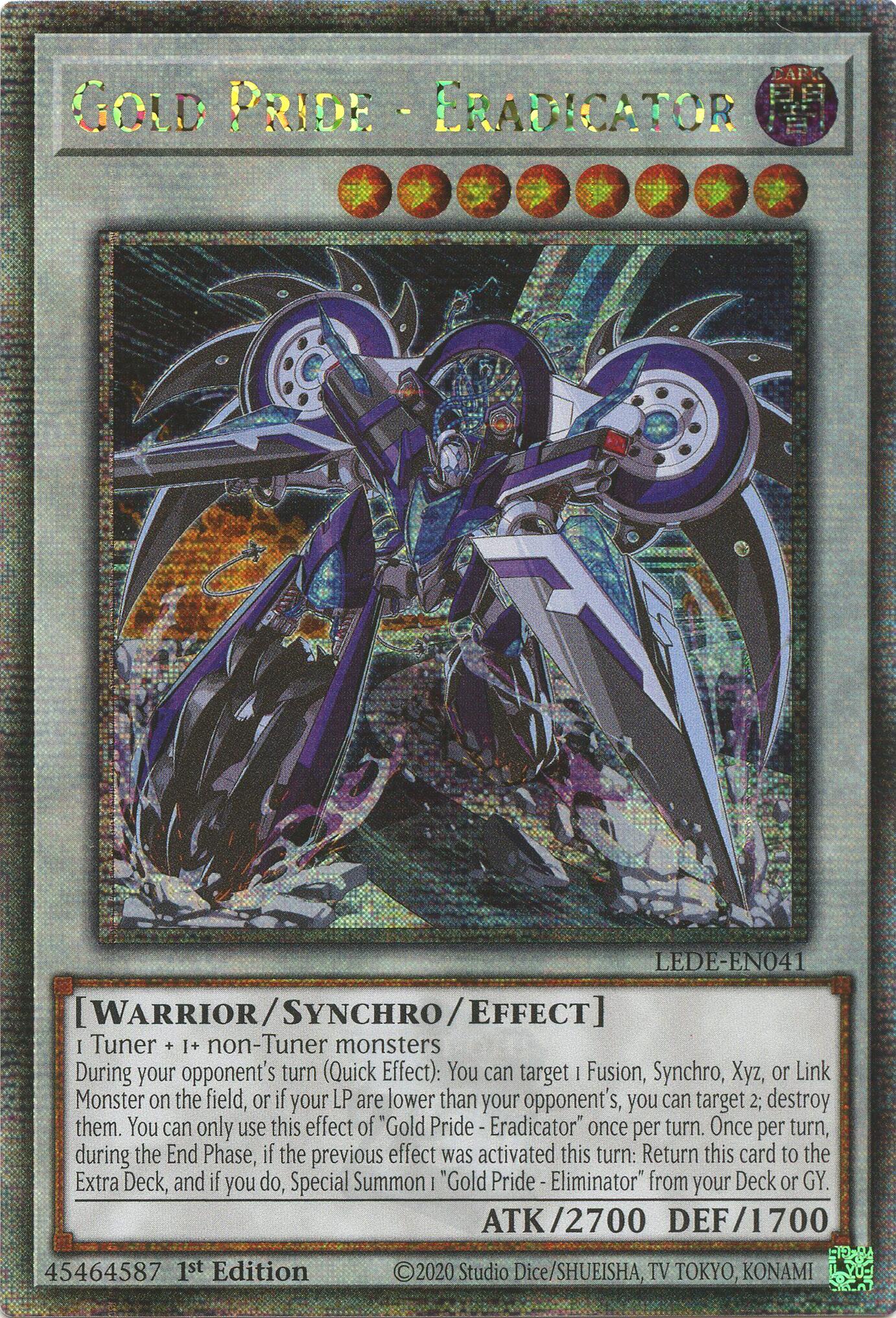 Gold Pride - Eradicator (Quarter Century Secret Rare) [LEDE-EN041] Quarter Century Secret Rare | Shuffle n Cut Hobbies & Games