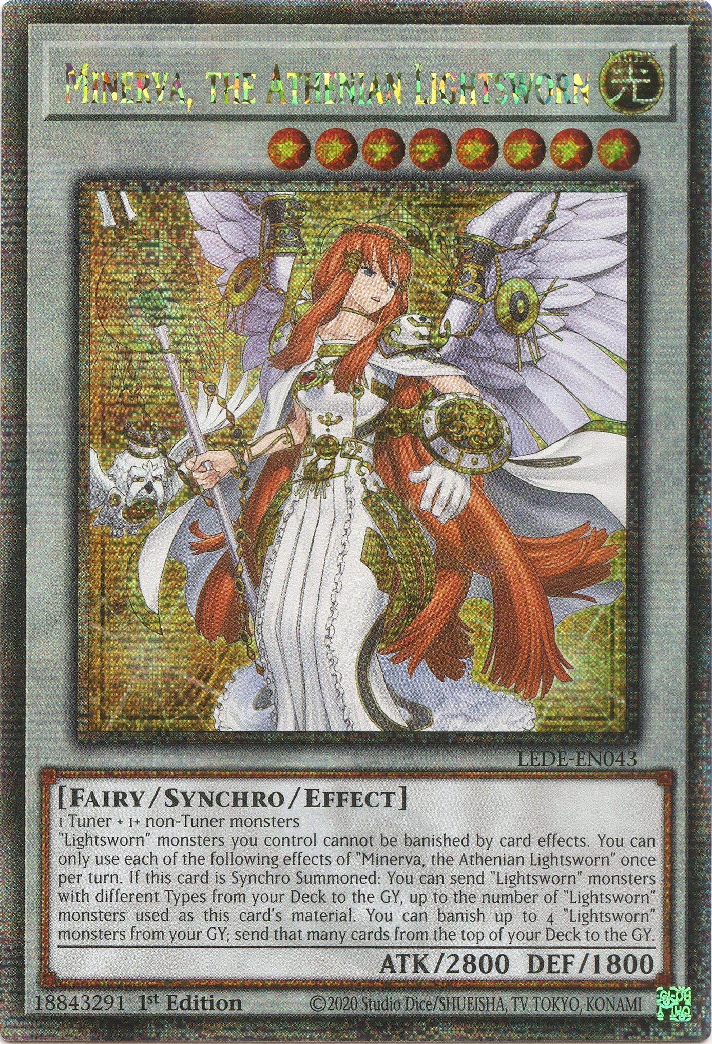 Minerva, the Athenian Lightsworn (Quarter Century Secret Rare) [LEDE-EN043] Quarter Century Secret Rare | Shuffle n Cut Hobbies & Games