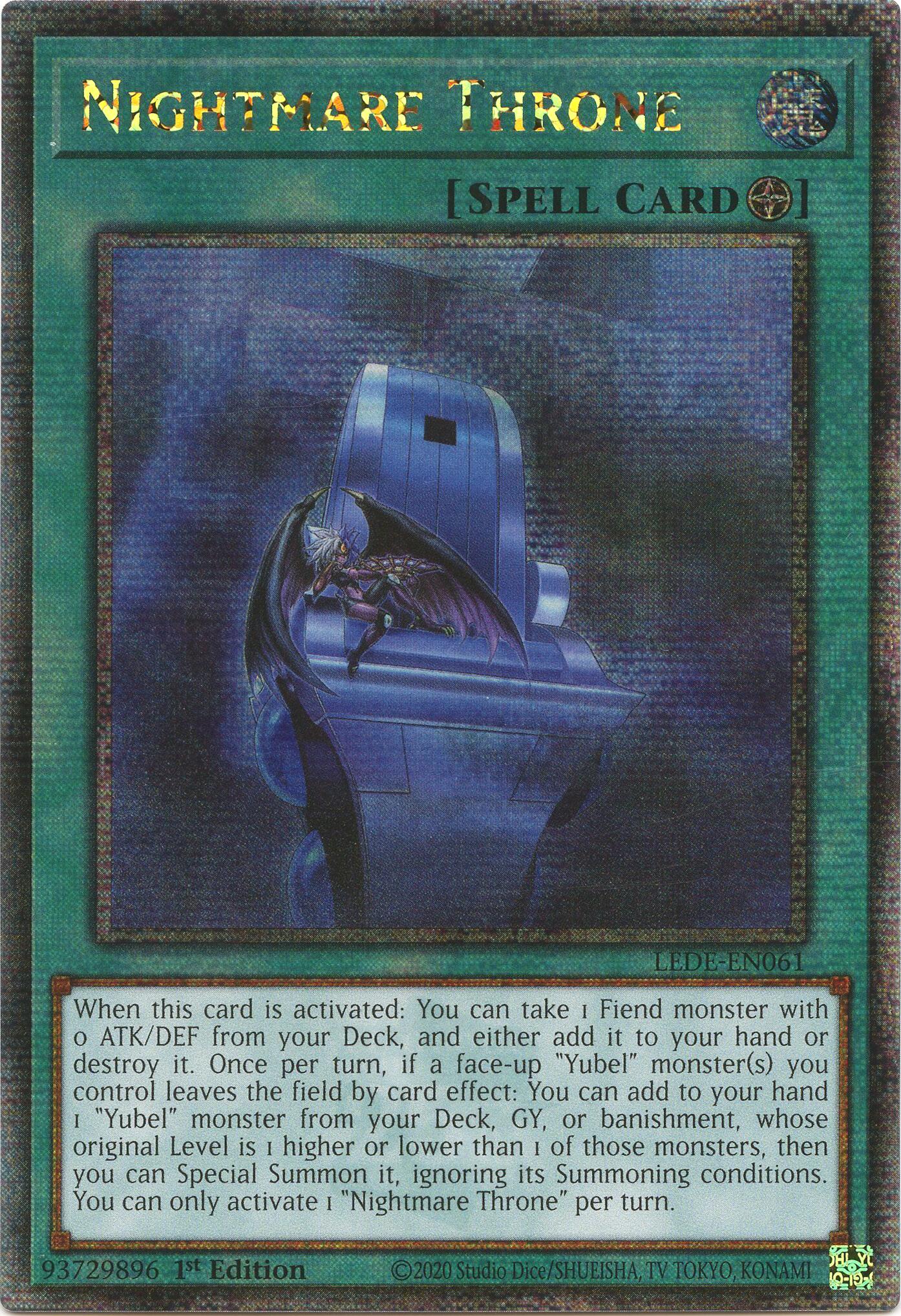 Nightmare Throne (Quarter Century Secret Rare) [LEDE-EN061] Quarter Century Secret Rare | Shuffle n Cut Hobbies & Games