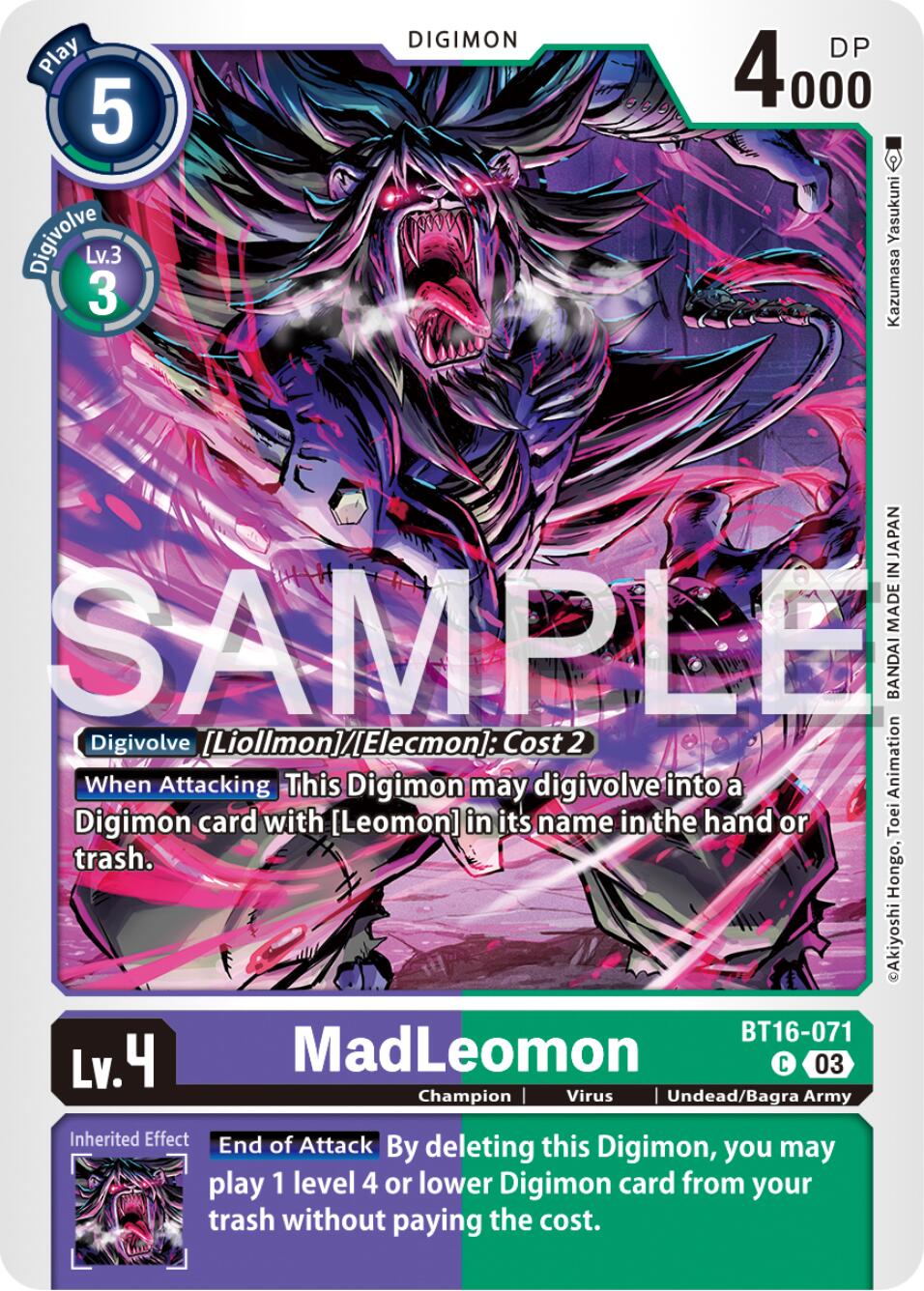 MadLeomon [BT16-071] [Beginning Observer] | Shuffle n Cut Hobbies & Games