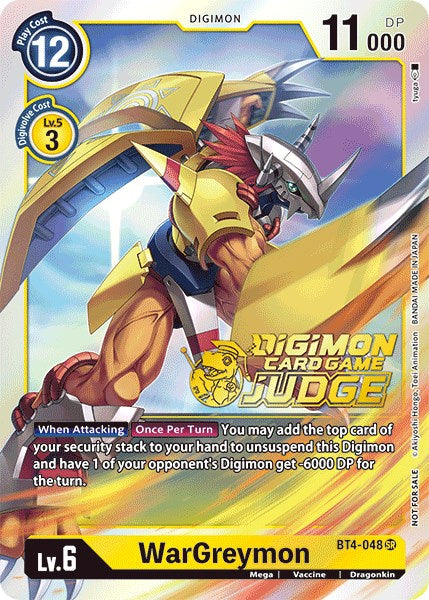 WarGreymon [BT4-048] (Judge Pack 1) [Great Legend Promos] | Shuffle n Cut Hobbies & Games