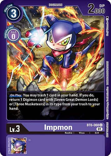 Impmon [BT6-068] (April 2023 Beelzemon Special) [Starter Deck: Beelzemon Advanced Deck Set Pre-Release Cards] | Shuffle n Cut Hobbies & Games