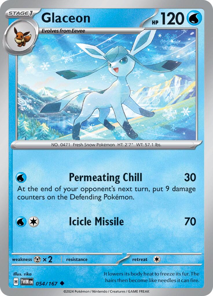 Glaceon (054/167) [Scarlet & Violet: Twilight Masquerade] | Shuffle n Cut Hobbies & Games