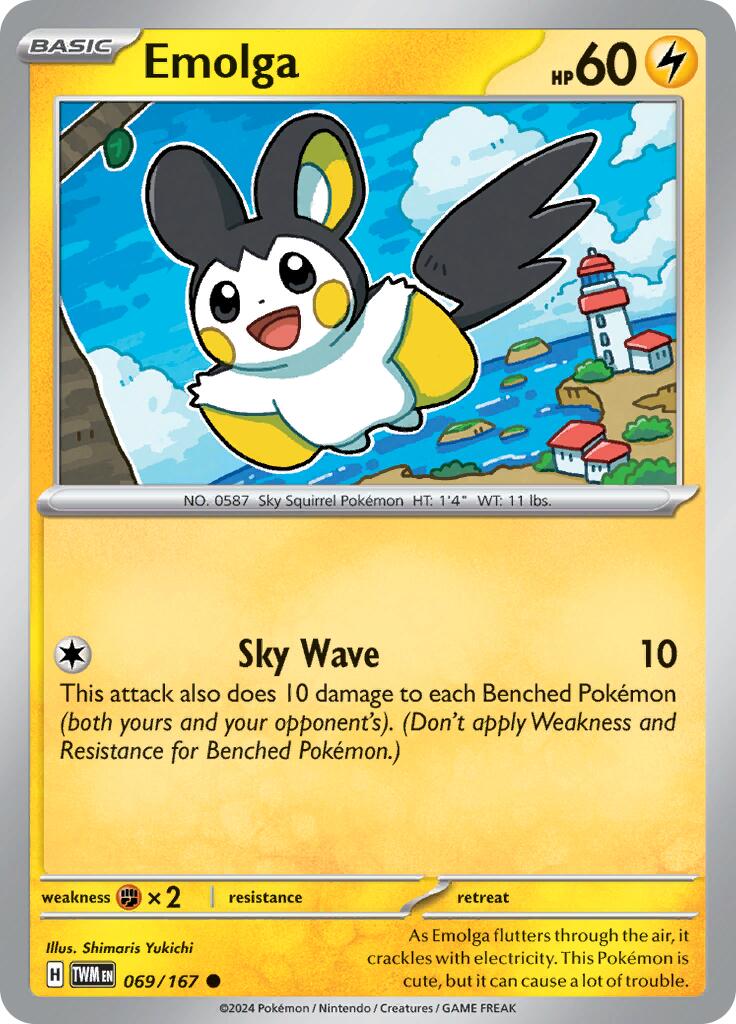 Emolga (069/167) [Scarlet & Violet: Twilight Masquerade] | Shuffle n Cut Hobbies & Games