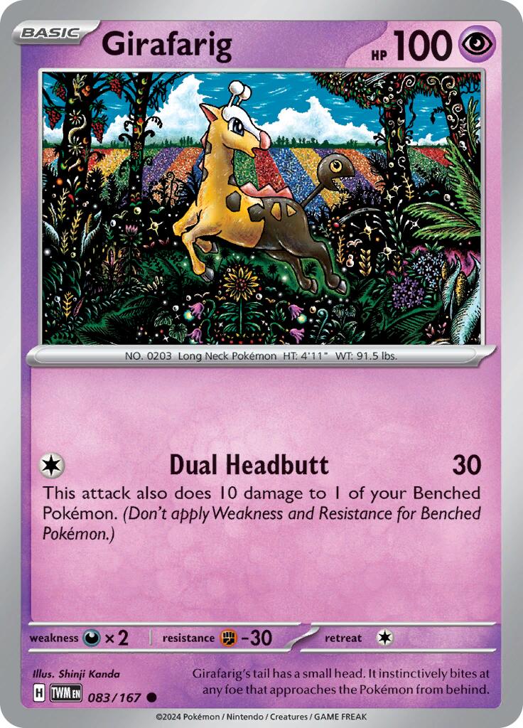 Girafarig (083/167) [Scarlet & Violet: Twilight Masquerade] | Shuffle n Cut Hobbies & Games