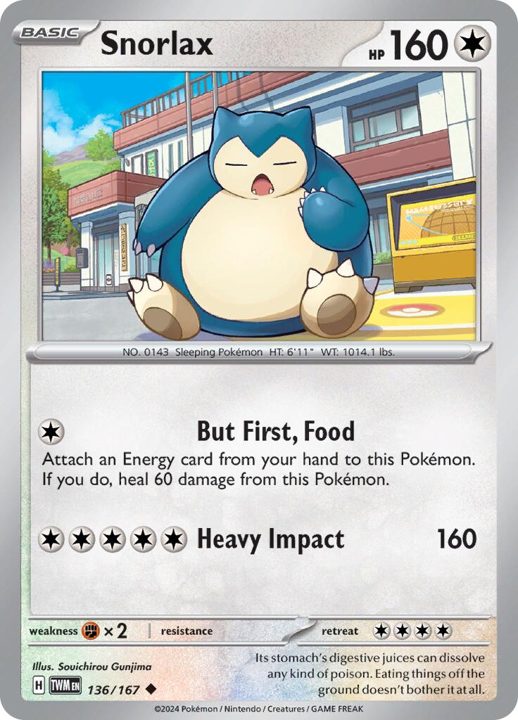 Snorlax (136/167) [Scarlet & Violet: Twilight Masquerade] | Shuffle n Cut Hobbies & Games