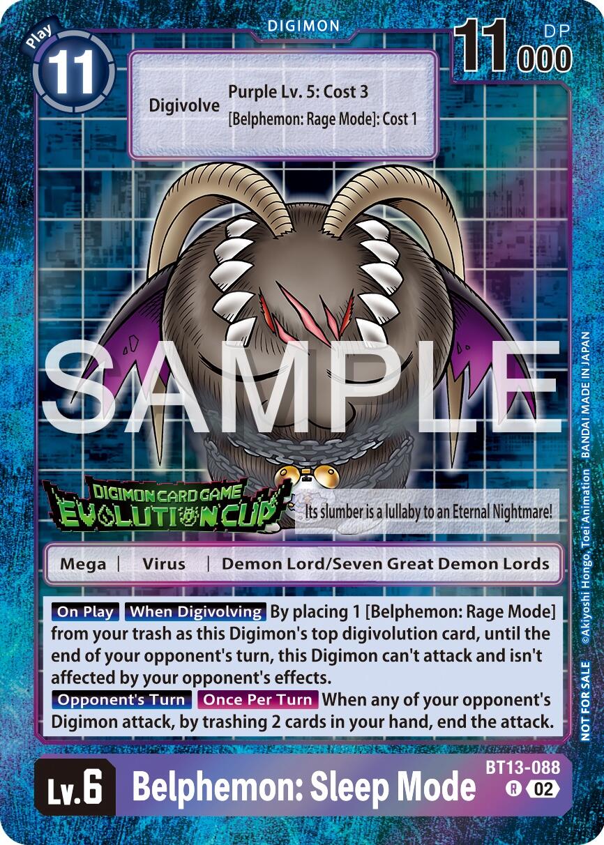 Belphemon: Sleep Mode [BT13-088] (2024 Evolution Cup) [Versus Royal Knights Booster Promos] | Shuffle n Cut Hobbies & Games