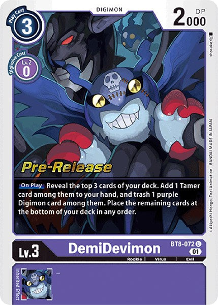 DemiDevimon [BT8-072] [New Awakening Pre-Release Cards] | Shuffle n Cut Hobbies & Games