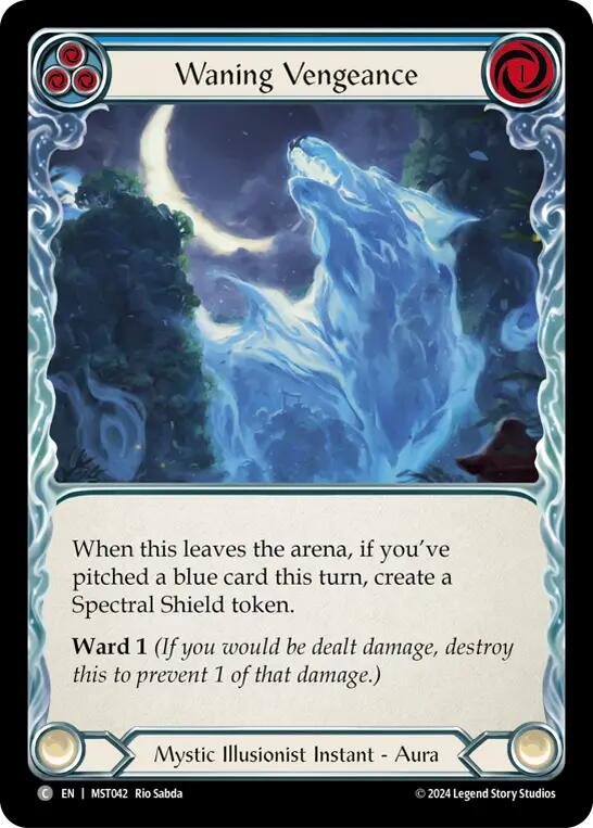 Waning Vengeance (Blue) [MST042] (Part the Mistveil)  Rainbow Foil | Shuffle n Cut Hobbies & Games