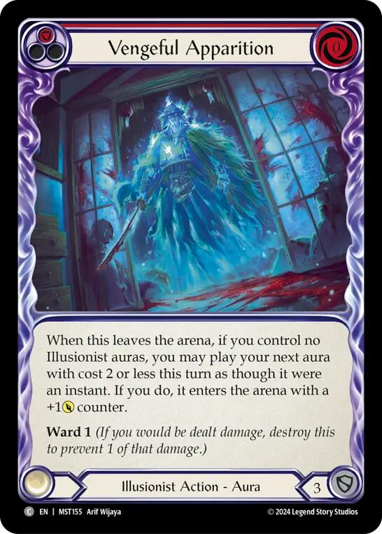 Vengeful Apparition (Red) [MST155] (Part the Mistveil)  Rainbow Foil | Shuffle n Cut Hobbies & Games