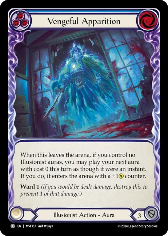 Vengeful Apparition (Blue) [MST157] (Part the Mistveil)  Rainbow Foil | Shuffle n Cut Hobbies & Games