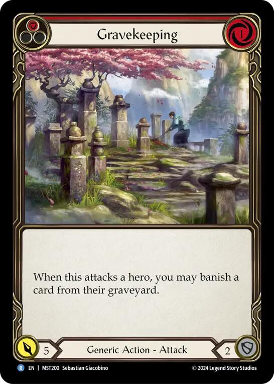 Gravekeeping (Red) [MST200] (Part the Mistveil)  Rainbow Foil | Shuffle n Cut Hobbies & Games