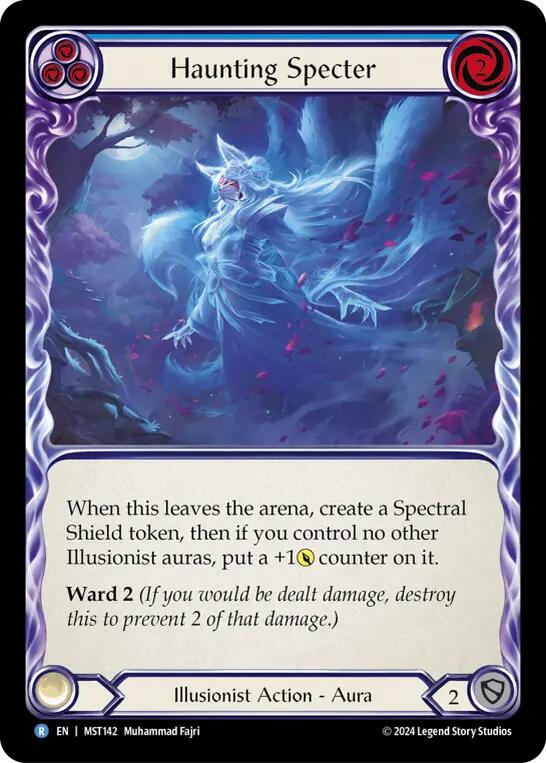 Haunting Specter (Blue) [MST142] (Part the Mistveil)  Rainbow Foil | Shuffle n Cut Hobbies & Games