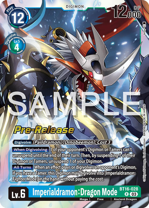 Imperialdramon: Dragon Mode [BT16-028] [Beginning Observer Pre-Release Promos] | Shuffle n Cut Hobbies & Games