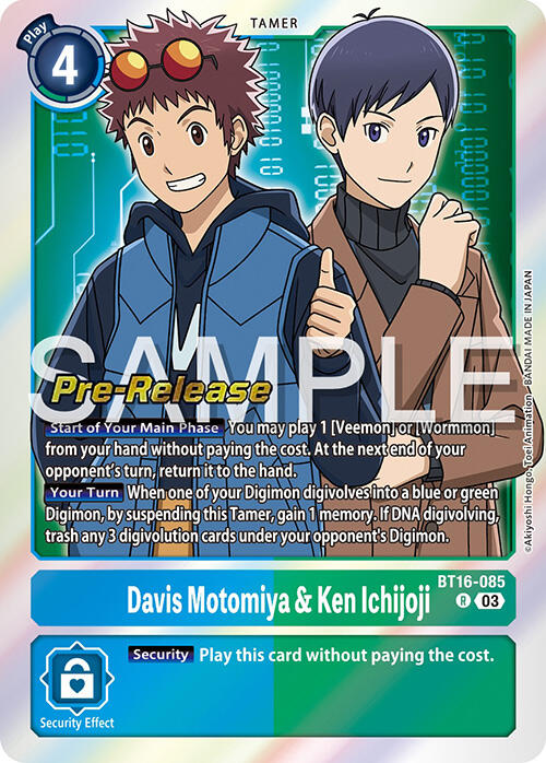 Davis Motomiya & Ken Ichijoji [BT16-085] [Beginning Observer Pre-Release Promos] | Shuffle n Cut Hobbies & Games