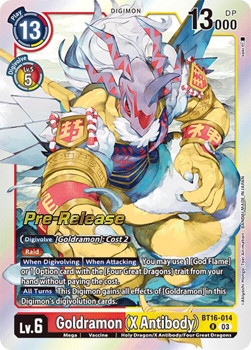 Goldramon (X Antibody) [BT16-014] [Beginning Observer Pre-Release Promos] | Shuffle n Cut Hobbies & Games