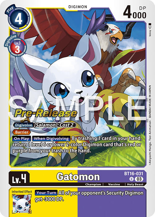 Gatomon [BT16-031] [Beginning Observer Pre-Release Promos] | Shuffle n Cut Hobbies & Games